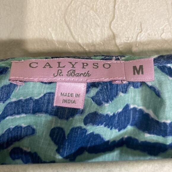 Calypso St. Barth Animal Print Tie Neck Tunic - Picture 3 of 5